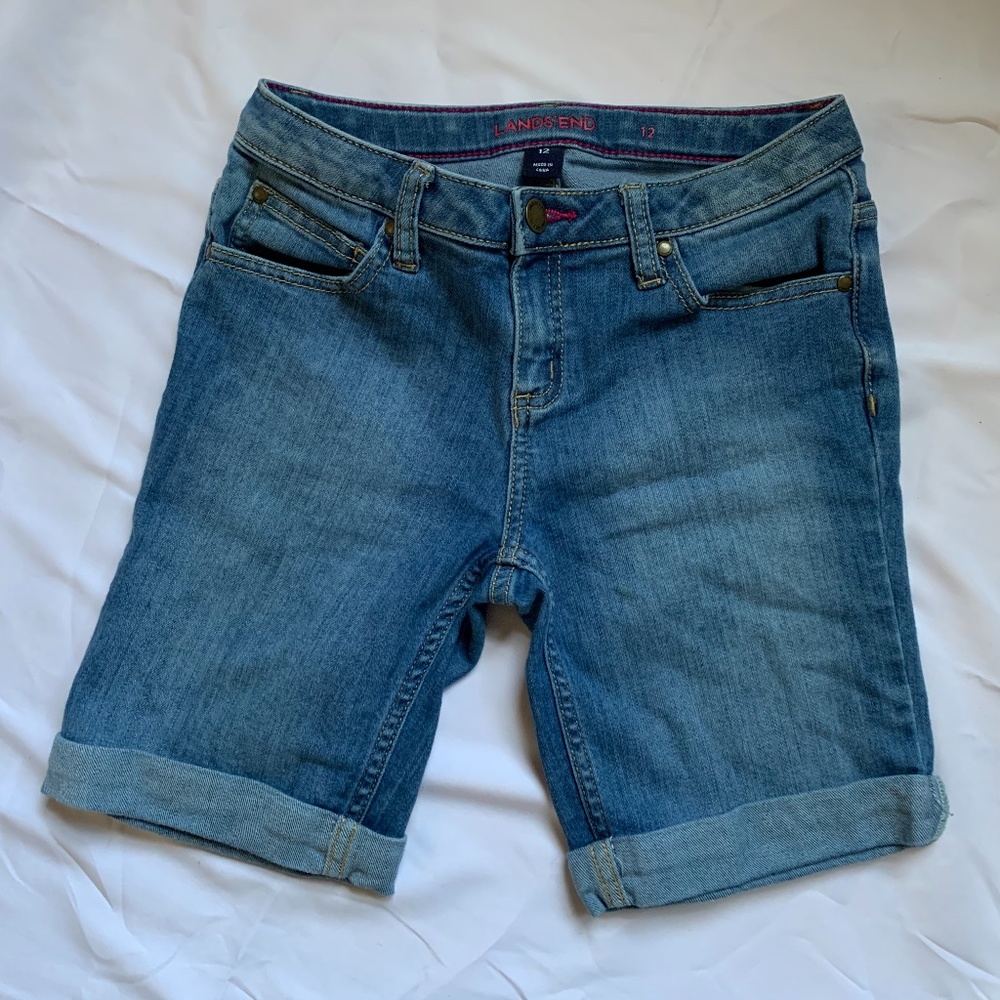 Lands End Girls Jean Shorts size 12